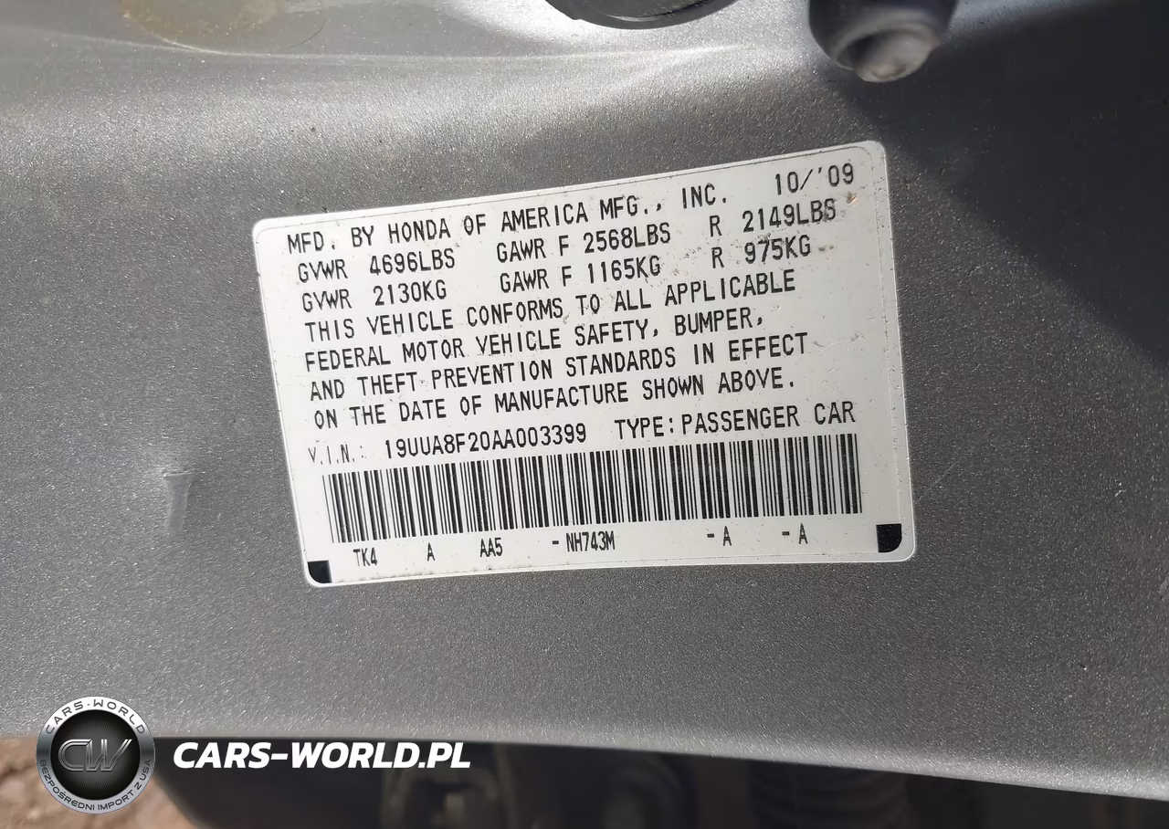 2010 Acura Tl VIN:19UUA8F20AA003399 - 9