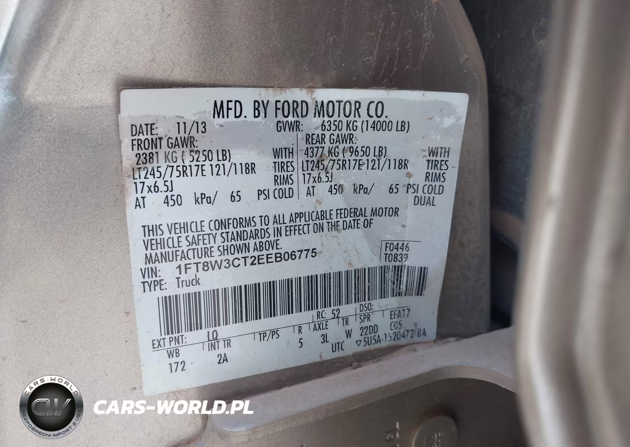 2014 Ford F-350 Xlt VIN:1FT8W3CT2EEB06775 - 9