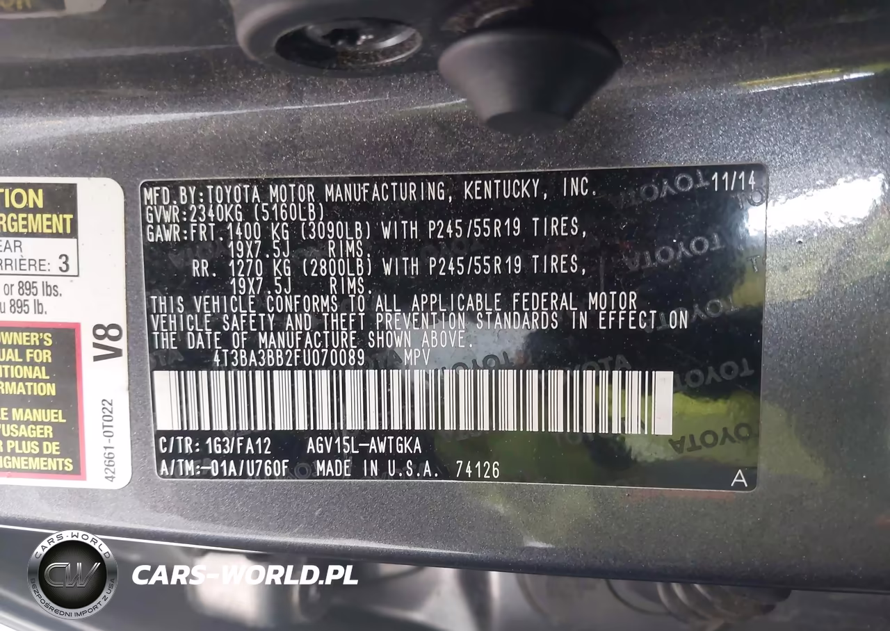 2015 Toyota Venza Le VIN:4T3BA3BB2FU070089 - 9