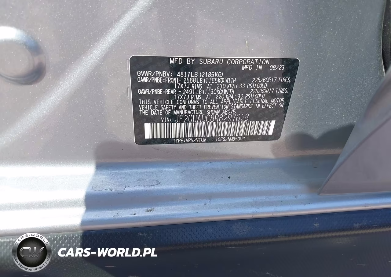 2024 Subaru Crosstrek Premium VIN:JF2GUADC8R8297628 - 9