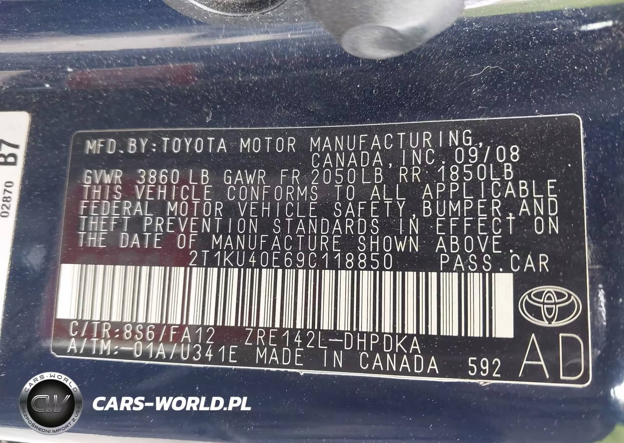 2009 Toyota Matrix VIN:2T1KU40E69C118850 - 9