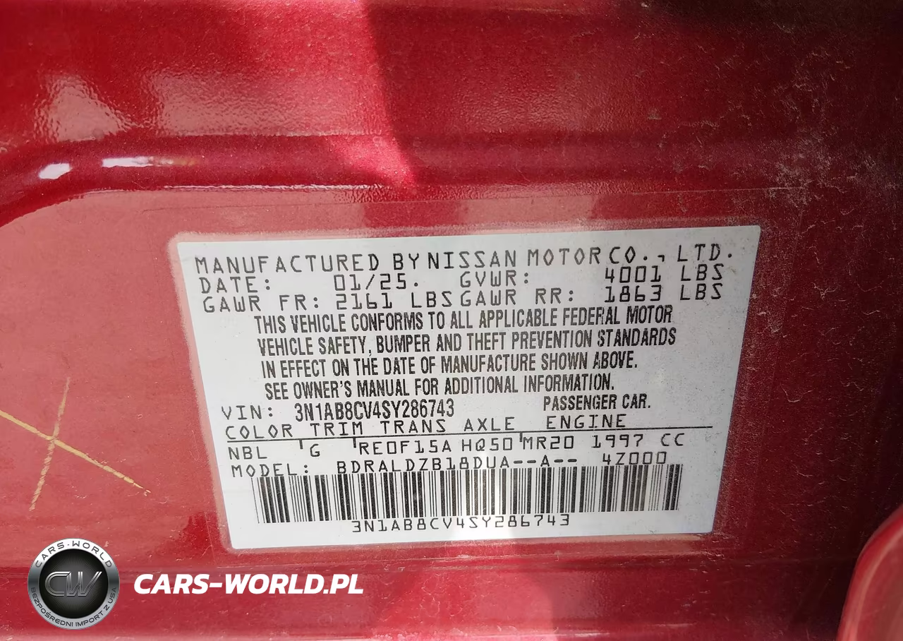 2025 Nissan Sentra Sv VIN:3N1AB8CV4SY286743 - 9