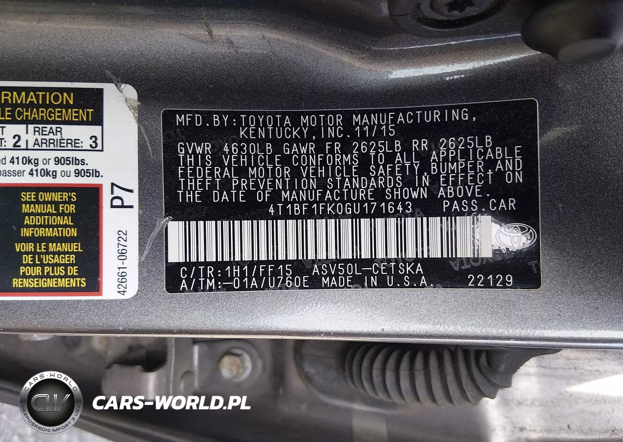 2016 Toyota Camry Se VIN:4T1BF1FK0GU171643 - 9