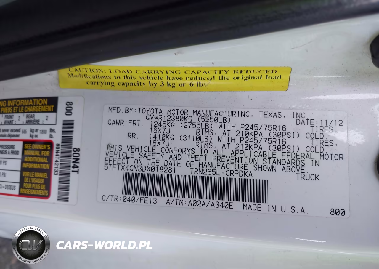 2013 Toyota Tacoma Prerunner VIN:5TFTX4GN3DX018281 - 9