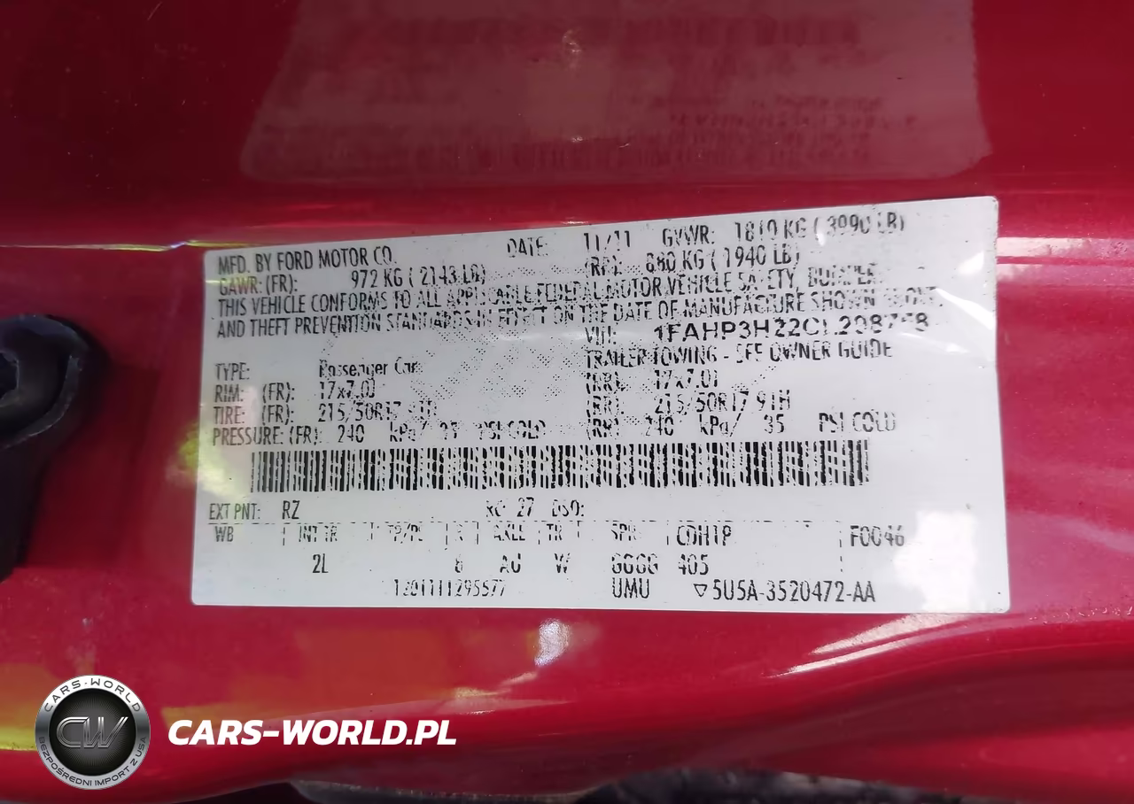 2012 Ford Focus Sel VIN:1FAHP3H22CL298758 - 9