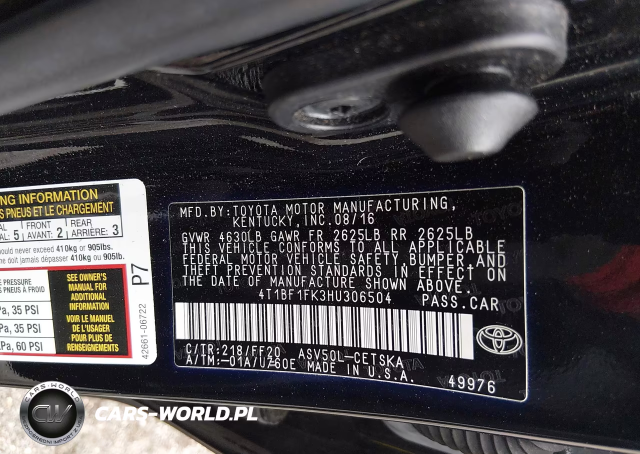 2017 Toyota Camry Se VIN:4T1BF1FK3HU306504 - 9