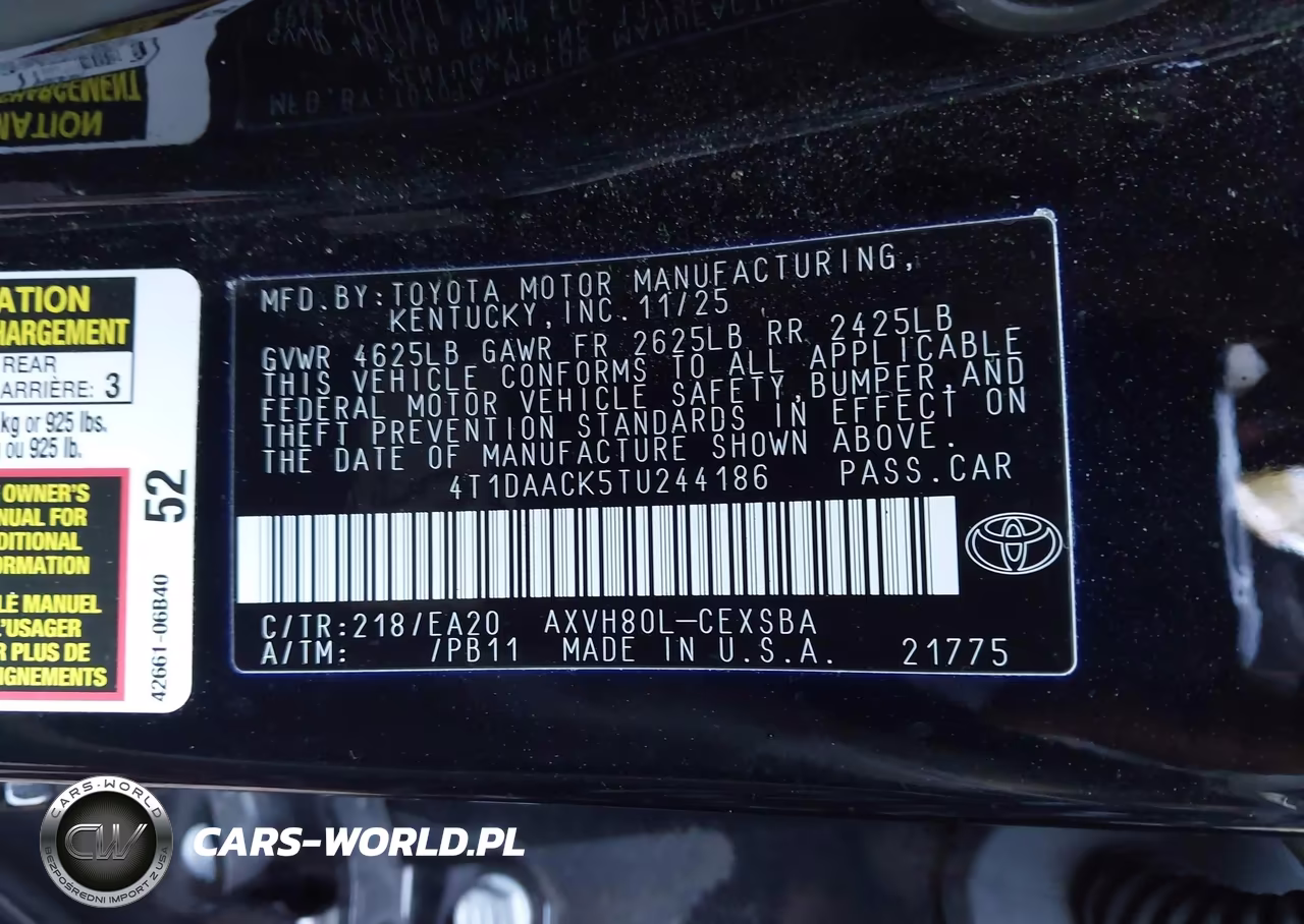 2026 Toyota Camry Se VIN:4T1DAACK5TU244186 - 9