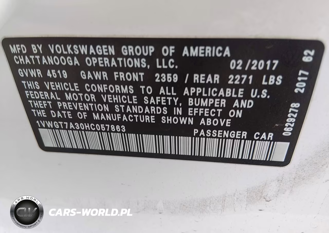 2017 Volkswagen Passat 1.8T Se VIN:1VWGT7A30HC057863 - 9