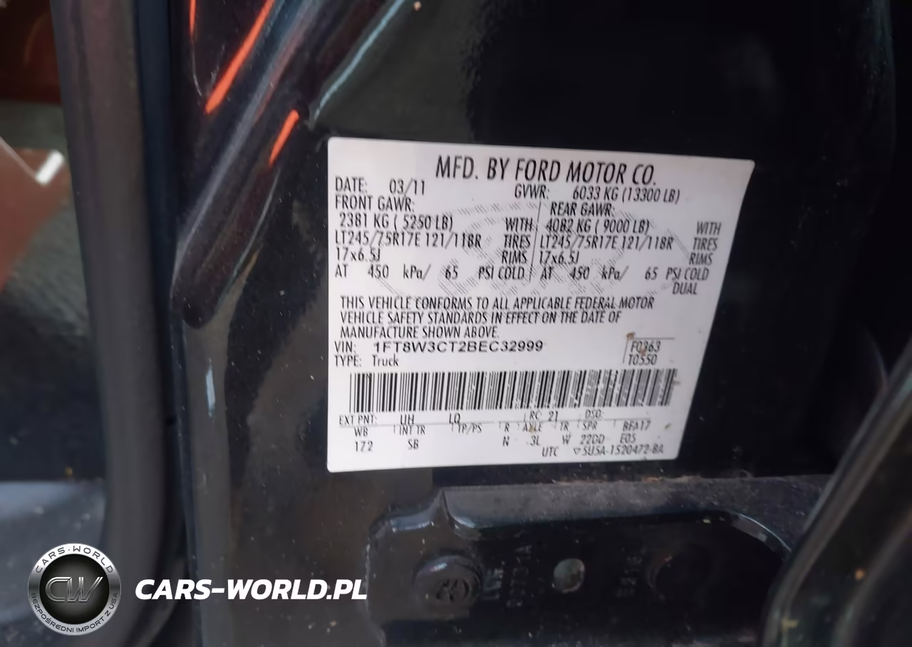 2011 Ford F350 Super Duty VIN:1FT8W3CT2BEC32999 - 8