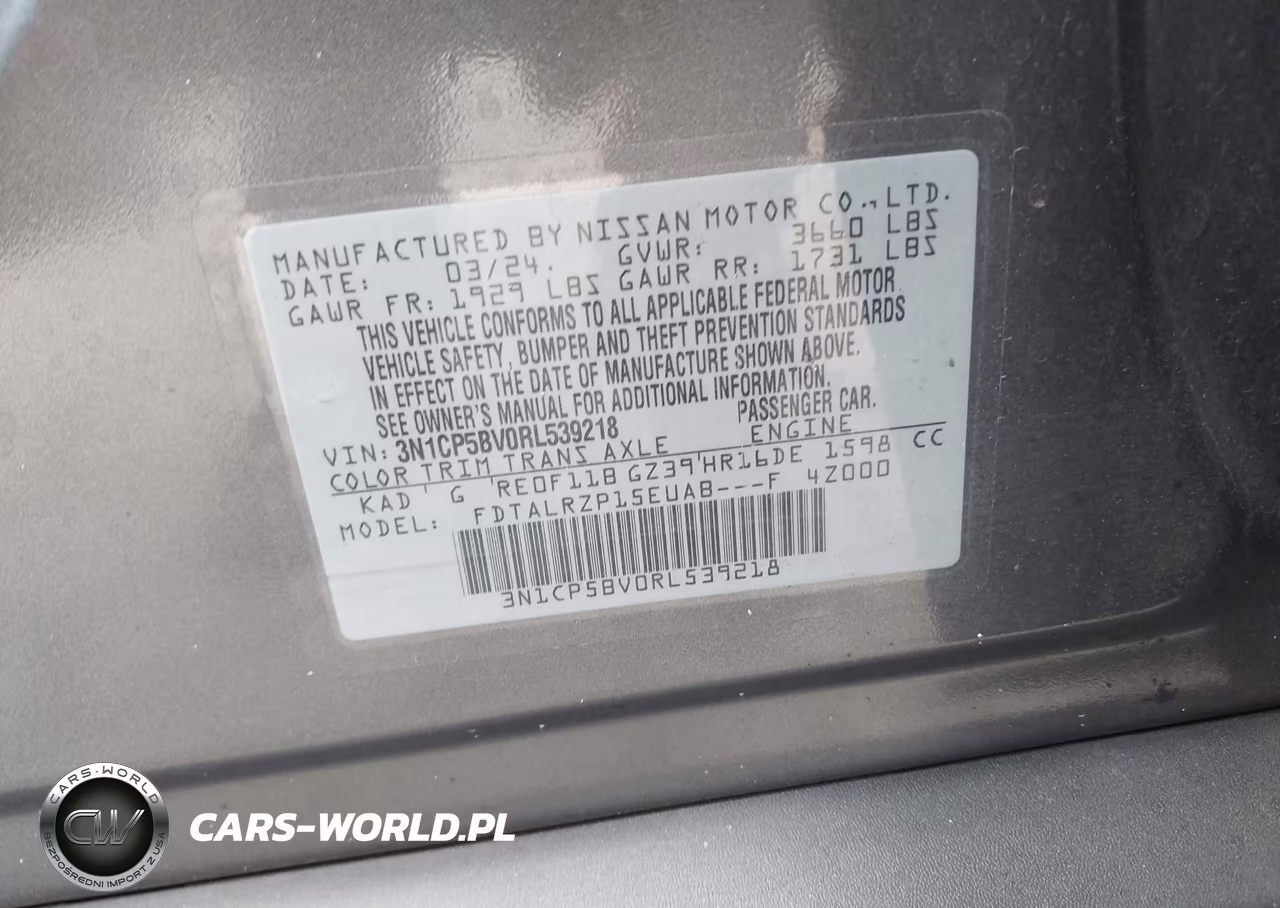 2024 Nissan Kicks S Xtronic Cvt VIN:3N1CP5BV0RL539218 - 9