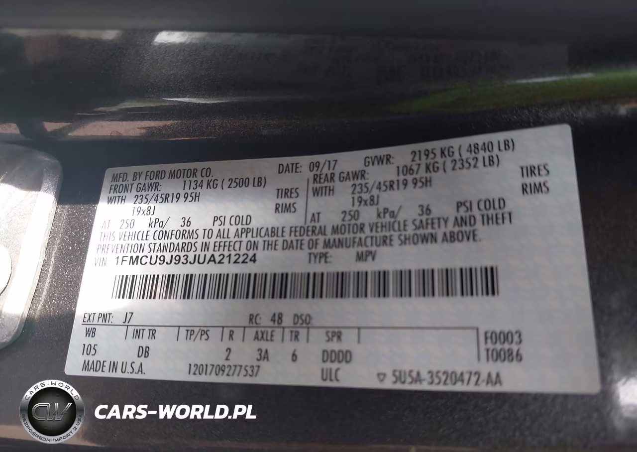 2018 Ford Escape Titanium VIN:1FMCU9J93JUA21224 - 9