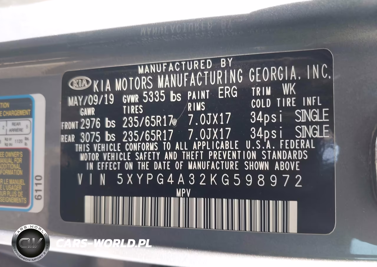 2019 Kia Sorento 2.4L L VIN:5XYPG4A32KG598972 - 9