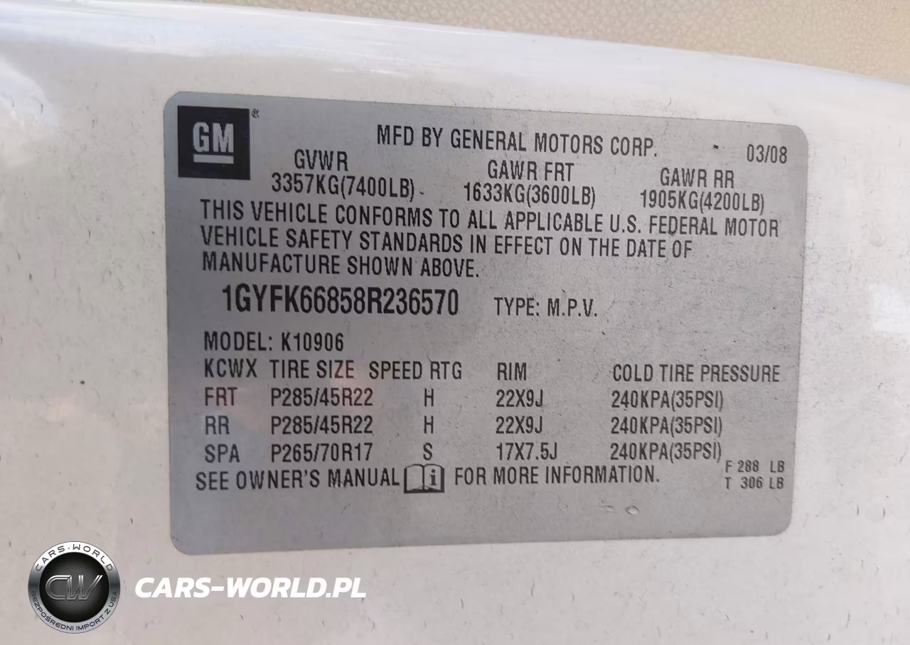 2008 Cadillac Escalade Esv Standard VIN:1GYFK66858R236570 - 9
