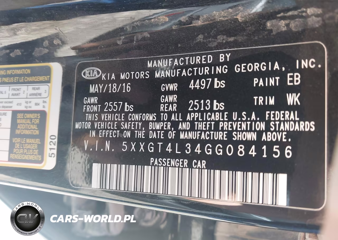 2016 Kia Optima Lx VIN:5XXGT4L34GG084156 - 8