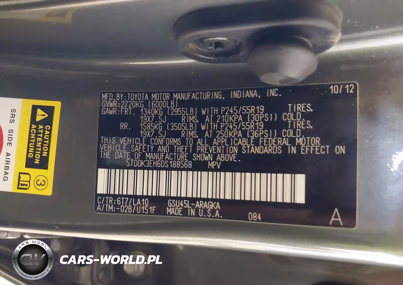 2013 Toyota Highlander Limited V6 VIN:5TDDK3EH6DS188568 - 9