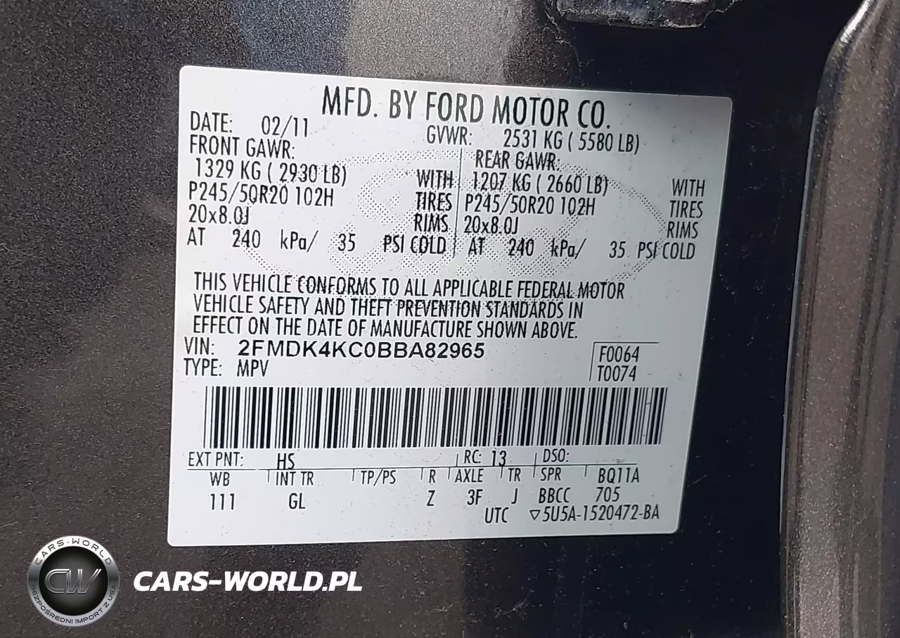 2011 Ford Edge Limited VIN:2FMDK4KC0BBA82965 - 9