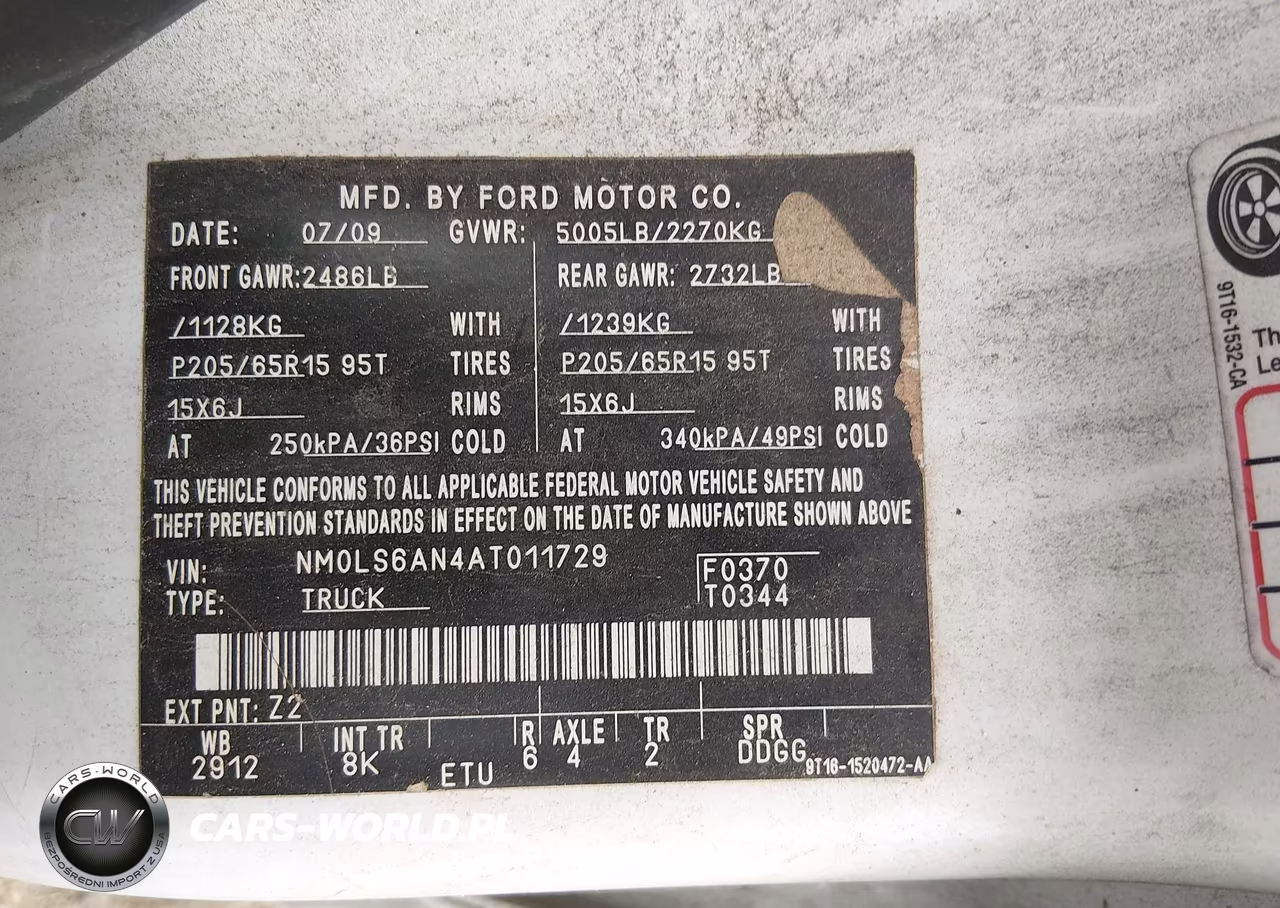 2010 Ford Transit Connect Xl VIN:NM0LS6AN4AT011729 - 9