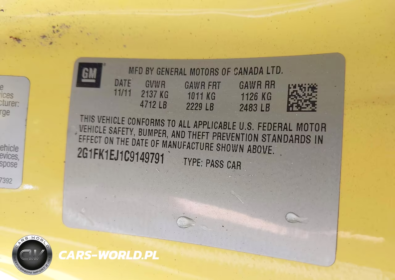 2012 Chevrolet Camaro 2Ss VIN:2G1FK1EJ1C9149791 - 9