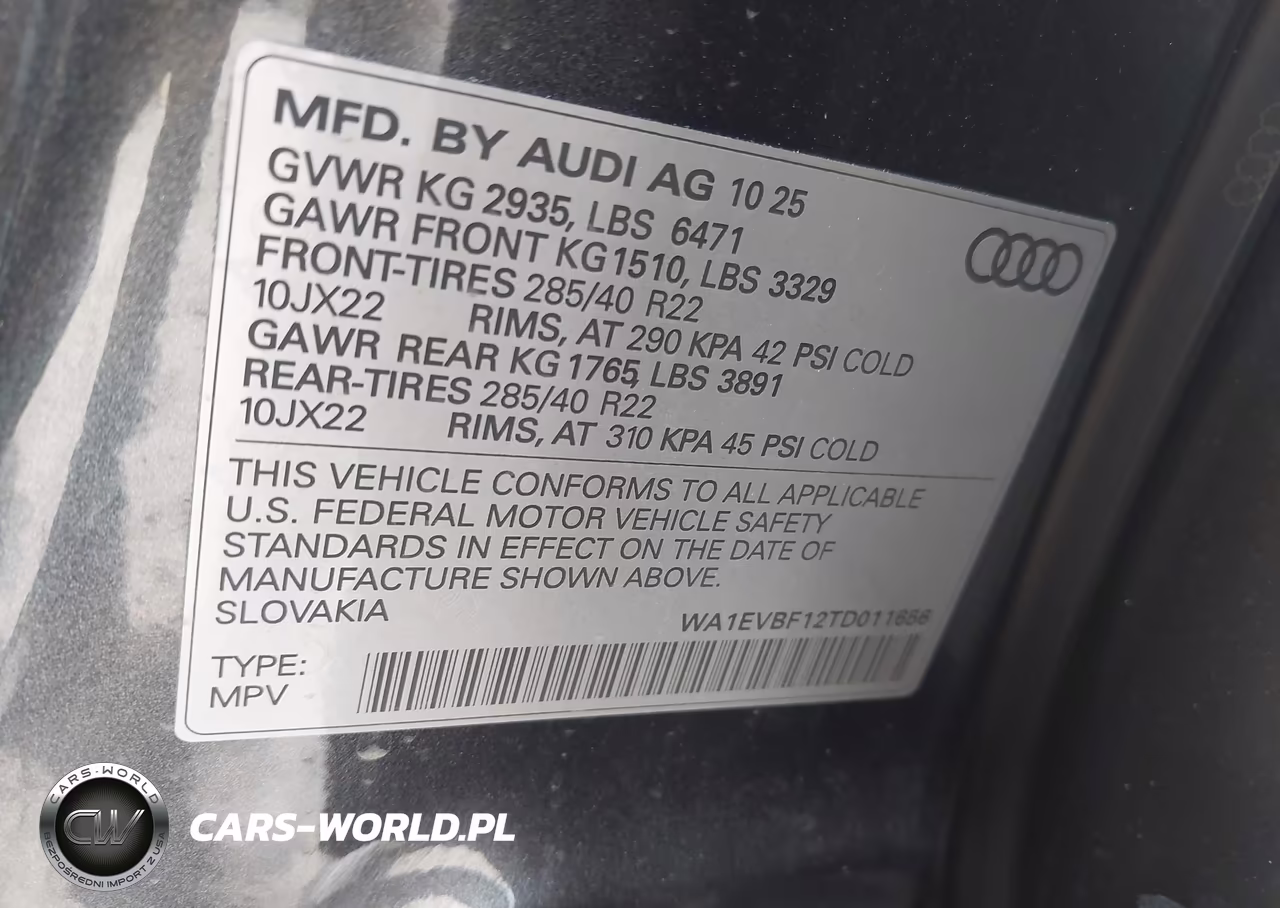 2026 Audi Q8 Premium Plus 55 Tfsi Quattro Tiptronic VIN:WA1EVBF12TD011656 - 9