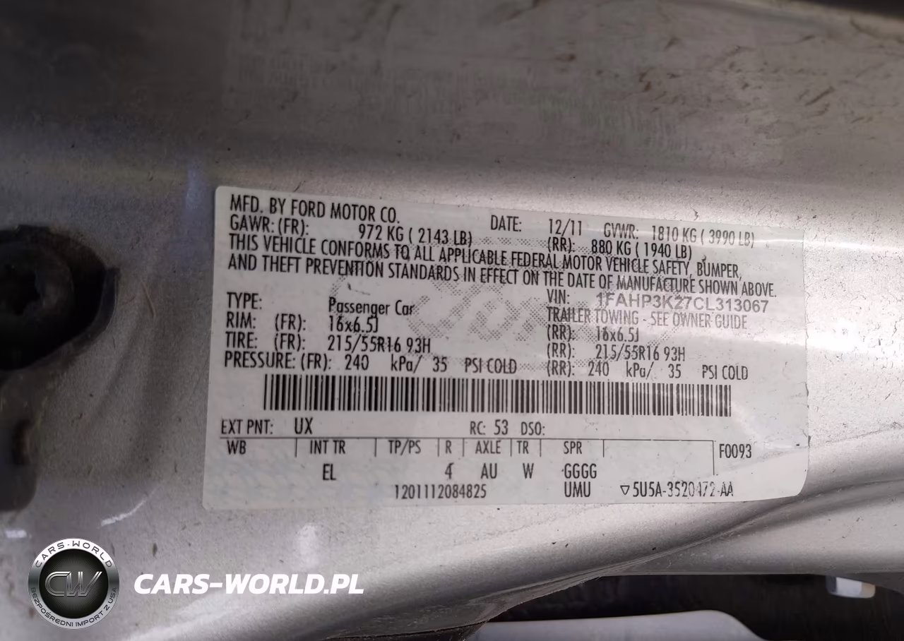 2012 Ford Focus Se VIN:1FAHP3K27CL313067 - 9