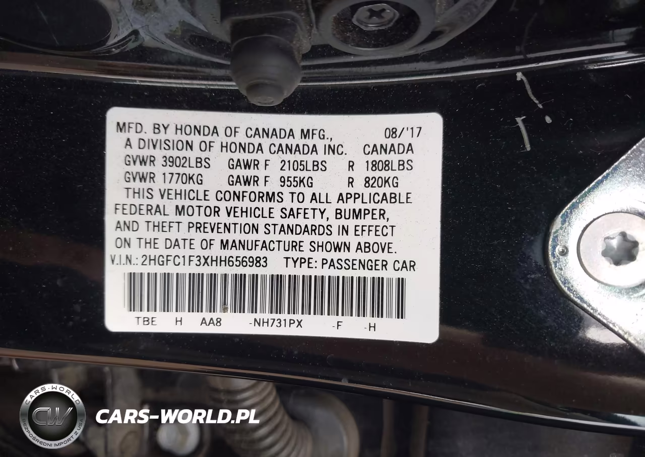 2017 Honda Civic Ex-T VIN:2HGFC1F3XHH656983 - 9