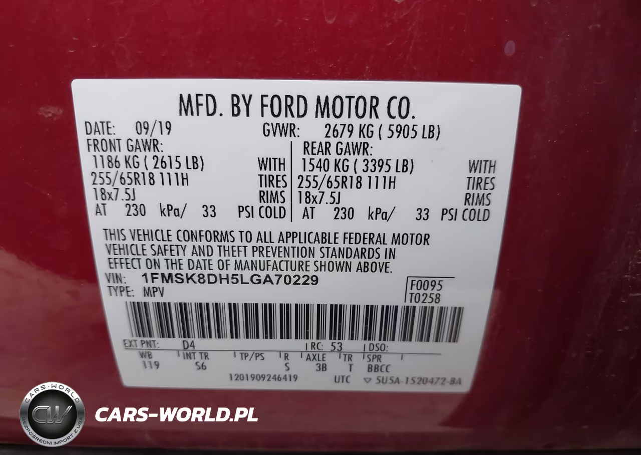 2020 Ford Explorer Xlt VIN:1FMSK8DH5LGA70229 - 9