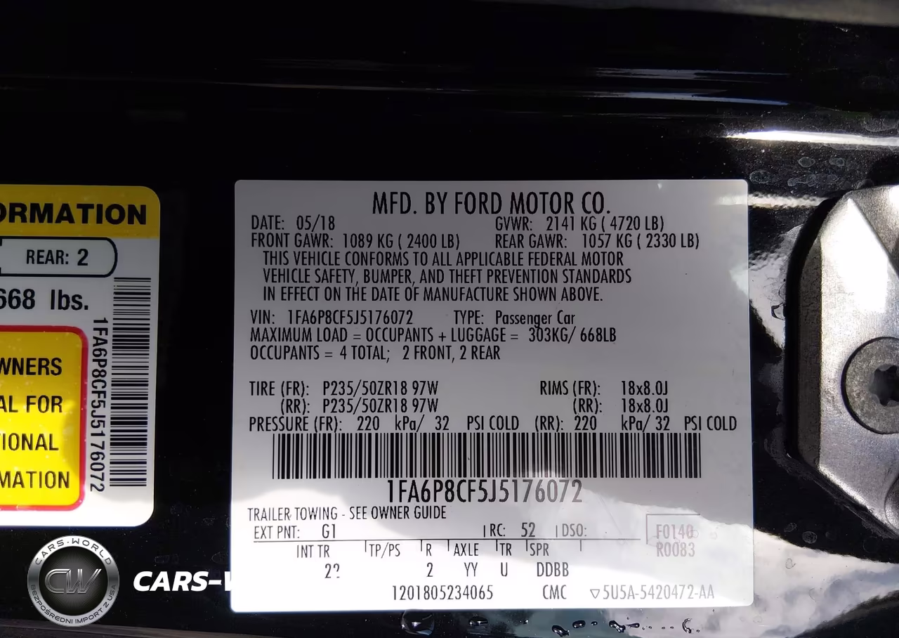 2018 Ford Mustang Gt VIN:1FA6P8CF5J5176072 - 9