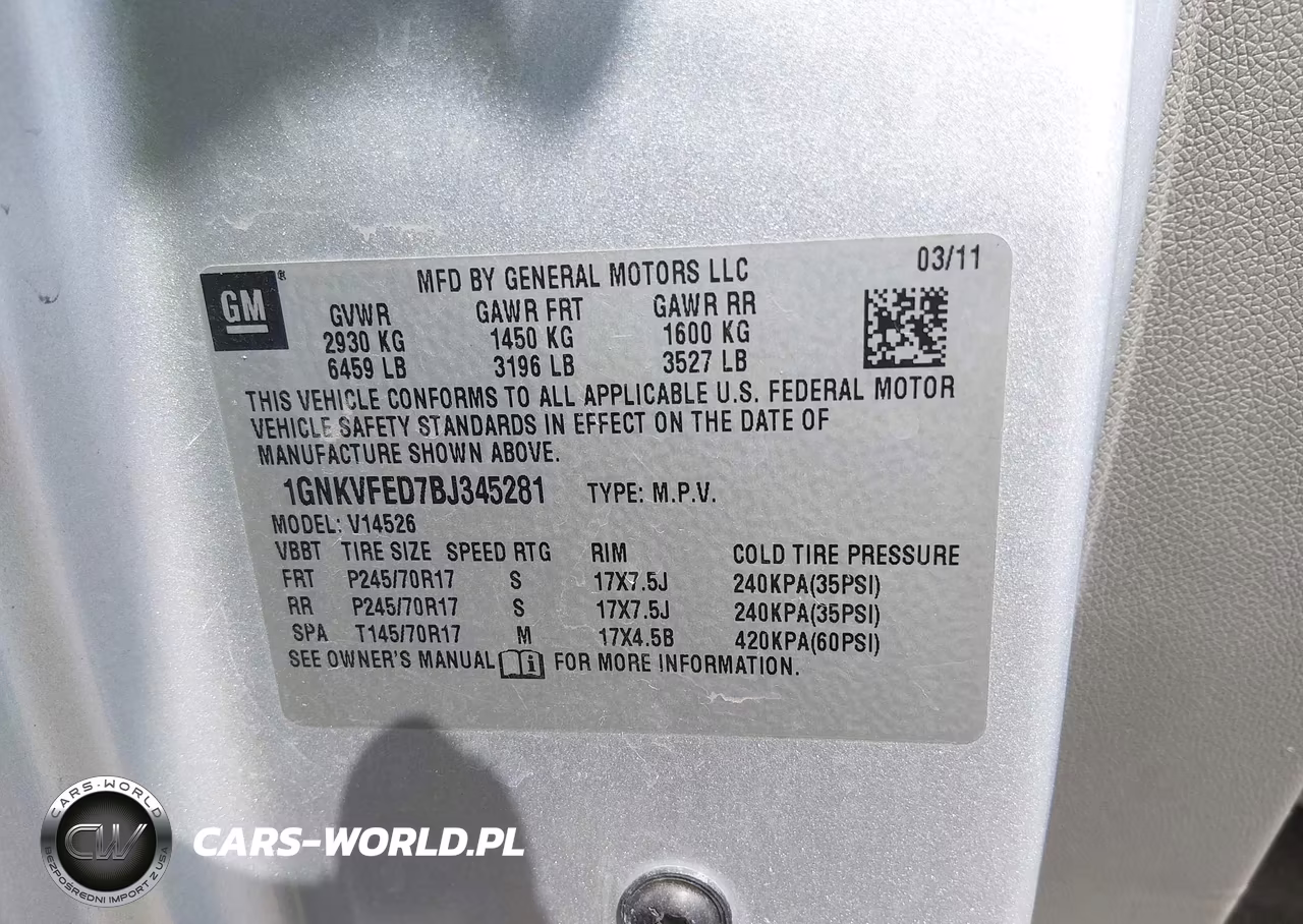 2011 Chevrolet Traverse Ls VIN:1GNKVFED7BJ345281 - 9