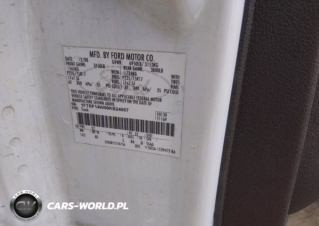 2009 Ford F-150 Xl W-Midbox Prep VIN:1FTRF14W99KB24957 - 9