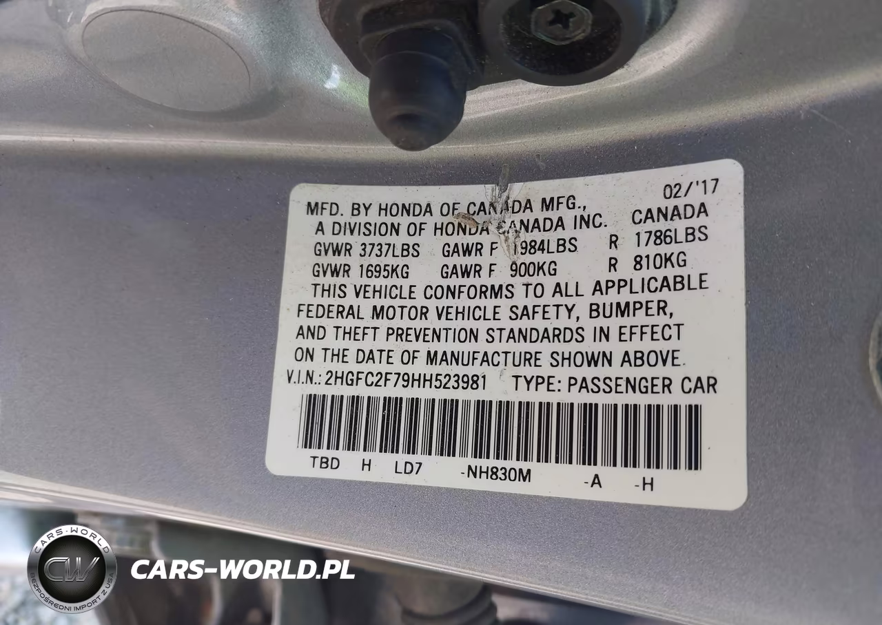 2017 Honda Civic Ex VIN:2HGFC2F79HH523981 - 9