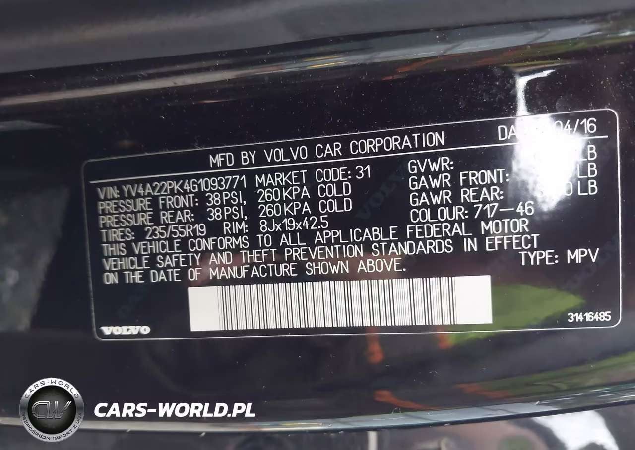 2016 Volvo Xc90 T6 Momentum VIN:YV4A22PK4G1093771 - 9