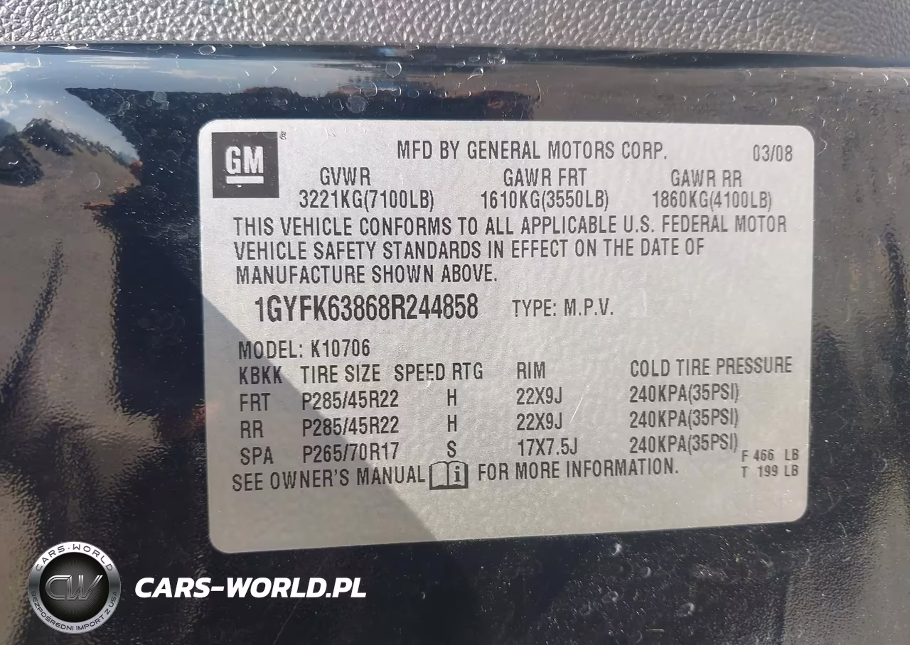 2008 Cadillac Escalade VIN:1GYFK63868R244858 - 8