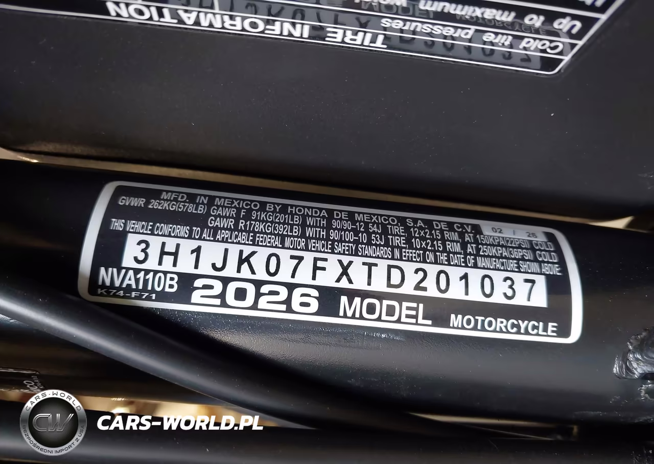 2026 Honda Nva110 B VIN:3H1JK07FXTD201037 - 10