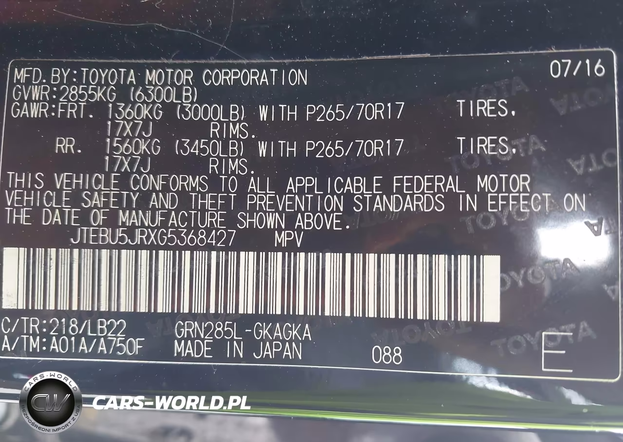 2016 Toyota 4Runner Sr5 Premium VIN:JTEBU5JRXG5368427 - 9