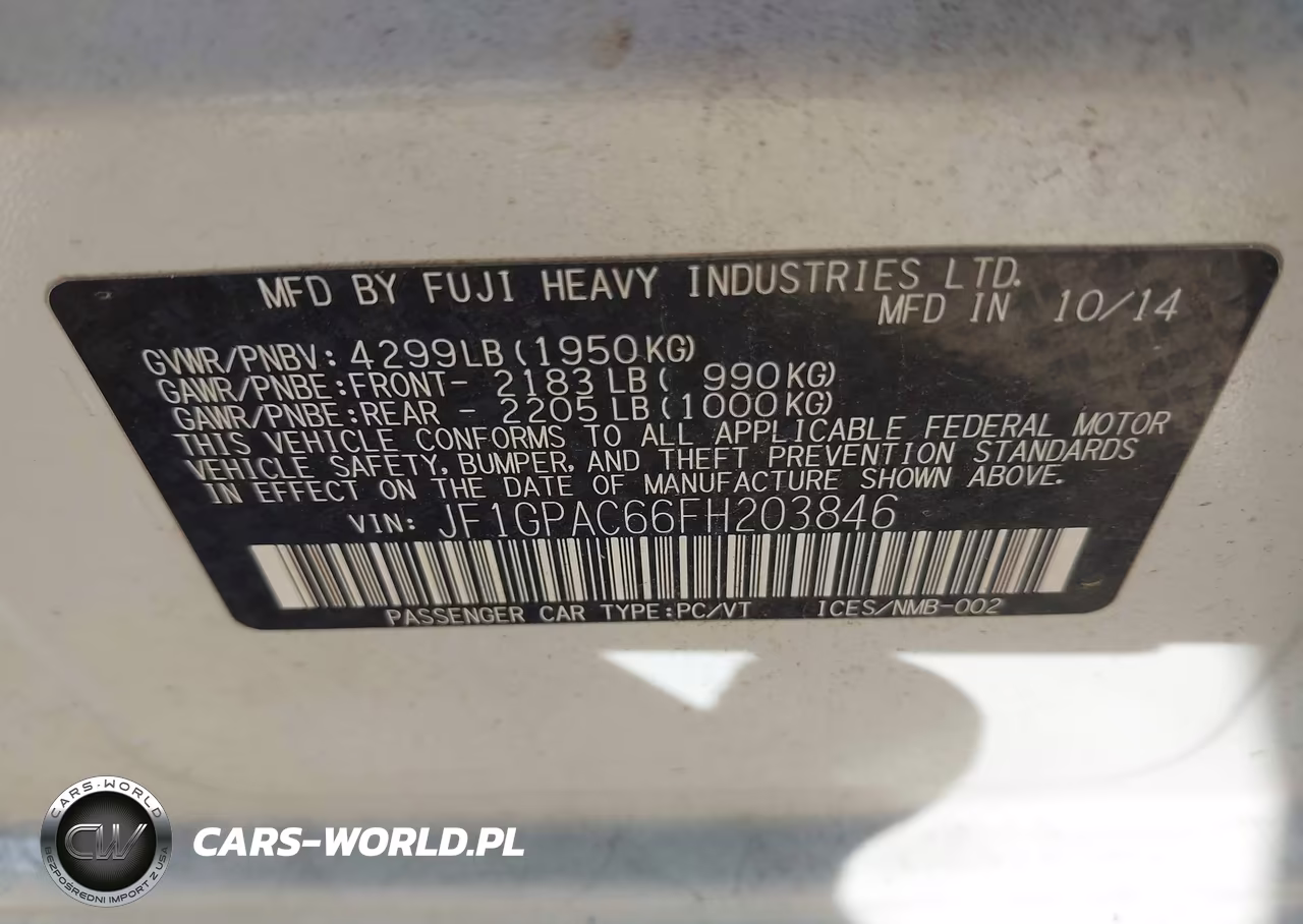 2015 Subaru Impreza 2.0I Premium VIN:JF1GPAC66FH203846 - 9