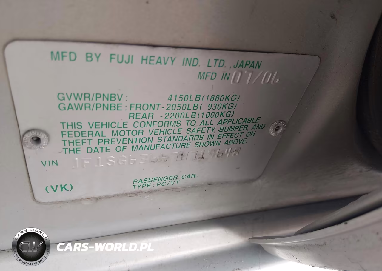 2007 Subaru Forester 2.5X VIN:JF1SG63667H719648 - 9
