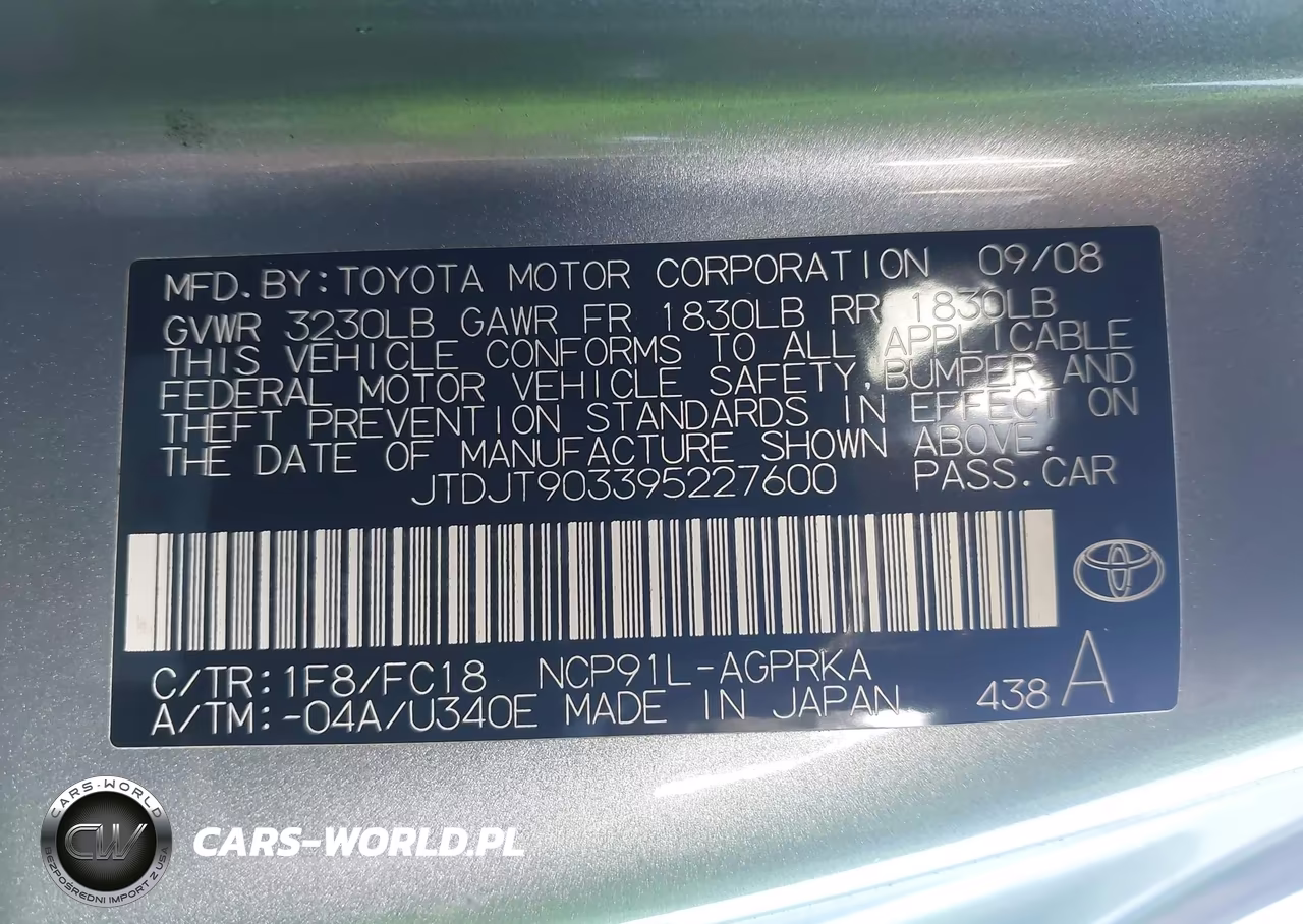 2009 Toyota Yaris VIN:JTDJT903395227600 - 9