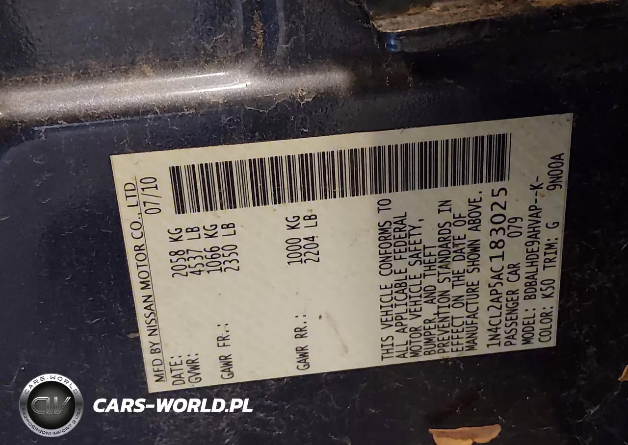 2010 Nissan Altima Hybrid VIN:1N4CL2AP5AC183025 - 9