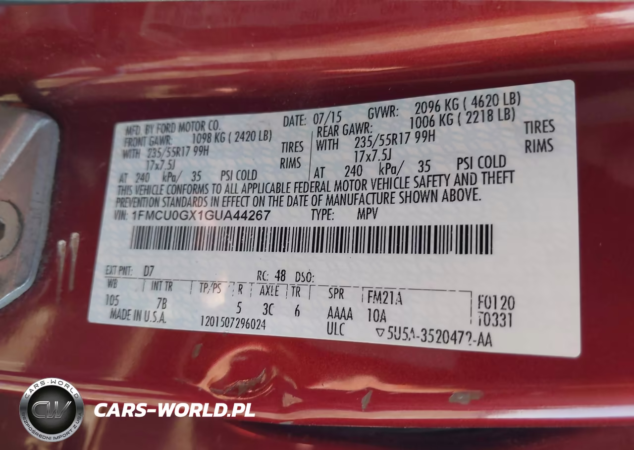 2016 Ford Escape Se VIN:1FMCU0GX1GUA44267 - 9