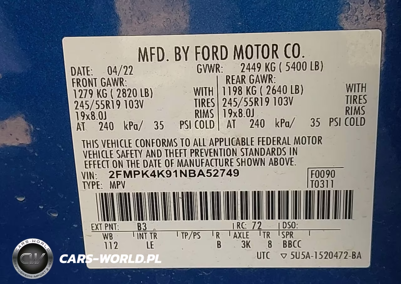 2022 Ford Edge Titanium VIN:2FMPK4K91NBA52749 - 9