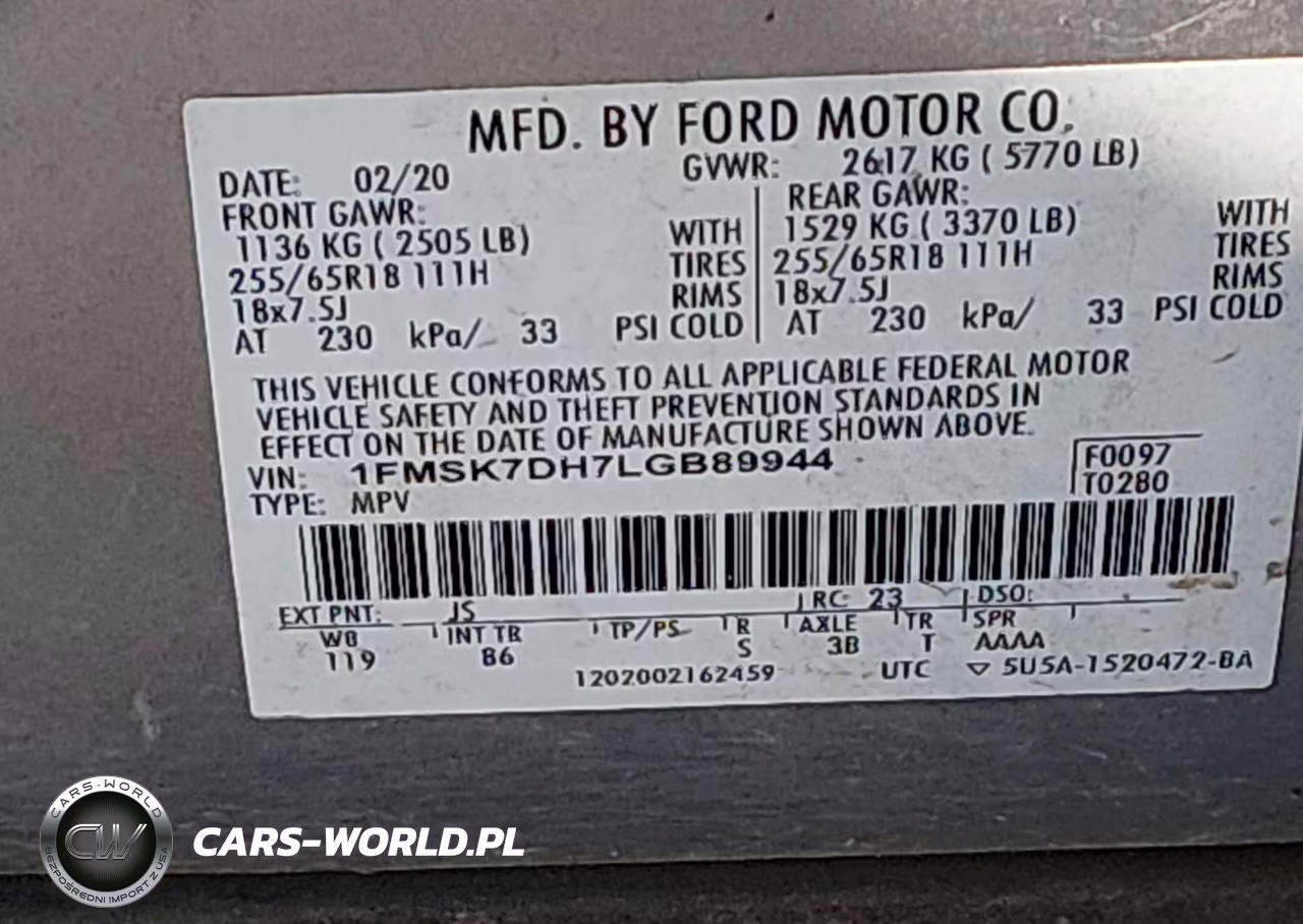 2020 Ford Explorer Xlt VIN:1FMSK7DH7LGB89944 - 9