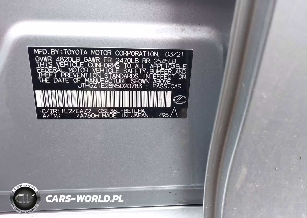 2021 Lexus Is 350 F Sport VIN:JTHGZ1E28M5020783 - 9