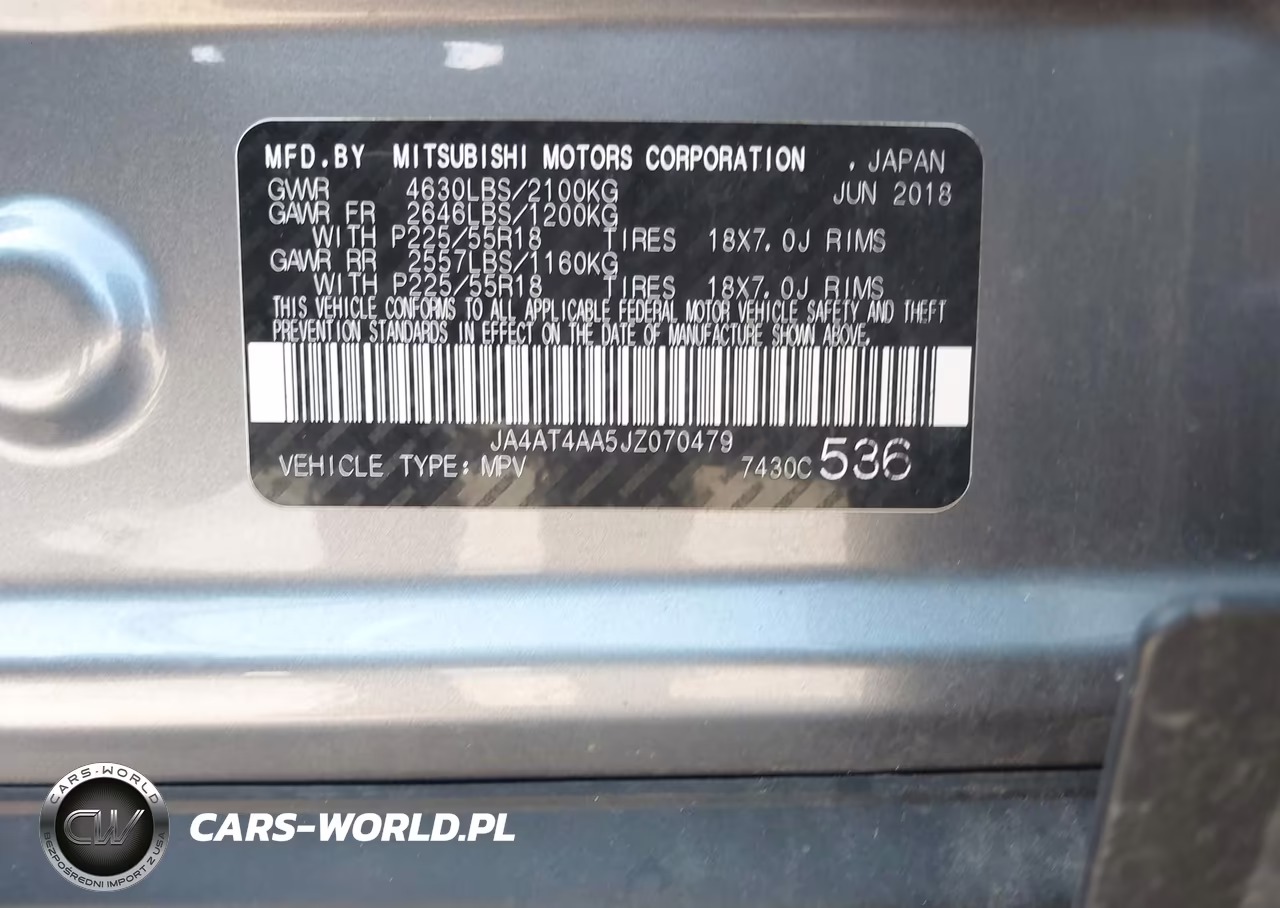 2018 Mitsubishi Eclipse Cross Le VIN:JA4AT4AA5JZ070479 - 9
