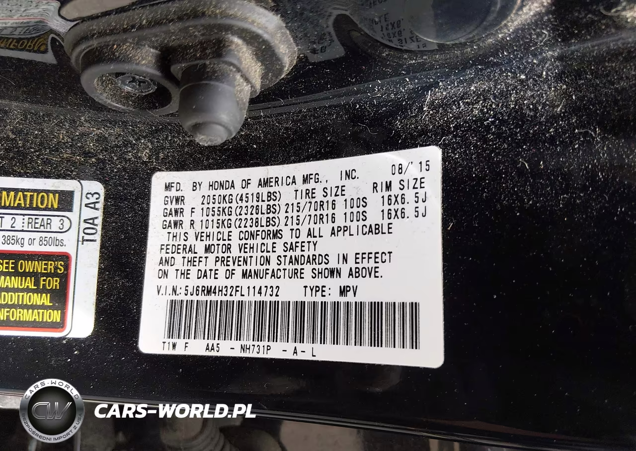 2015 Honda Cr-V Lx VIN:5J6RM4H32FL114732 - 9