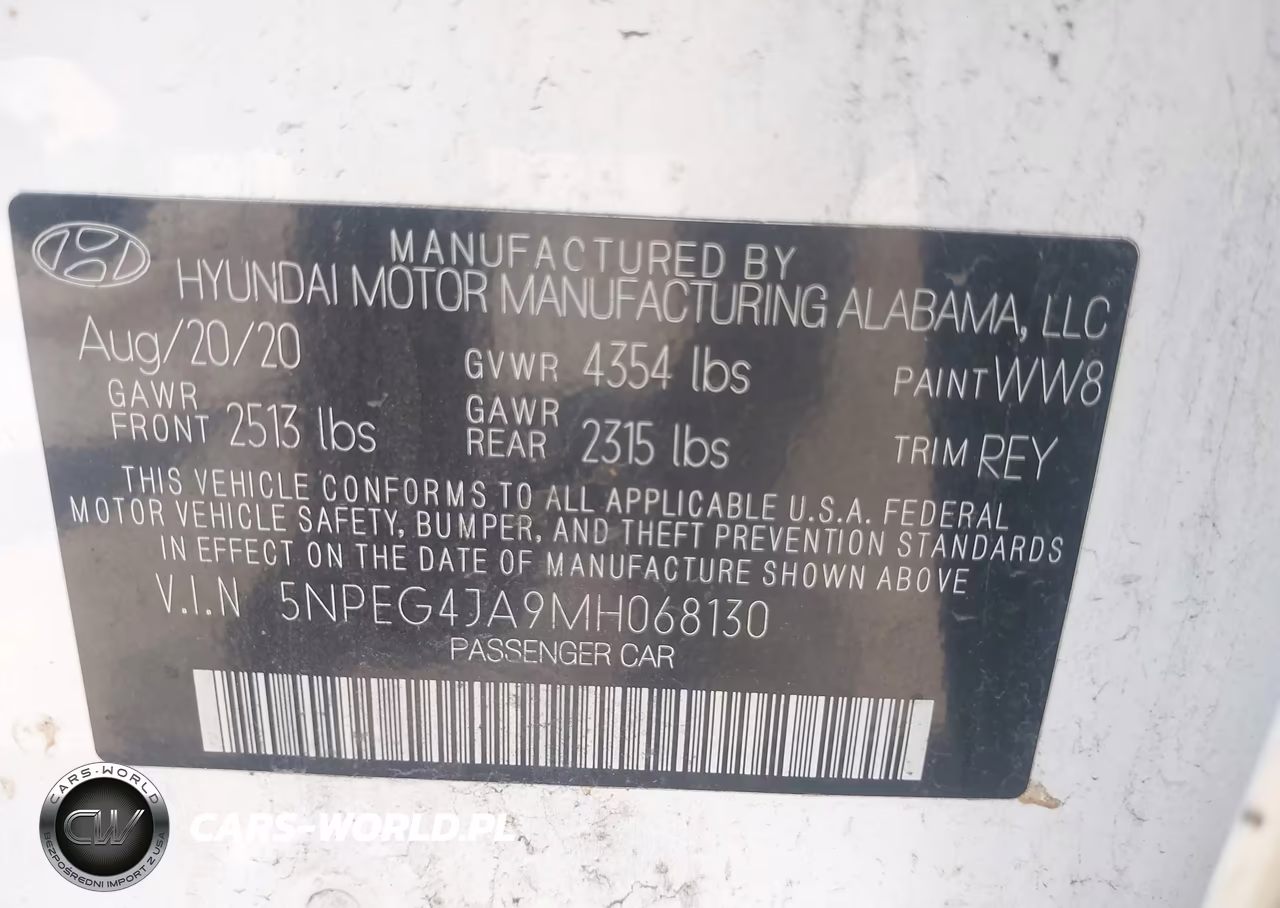 2021 Hyundai Sonata Se VIN:5NPEG4JA9MH068130 - 9