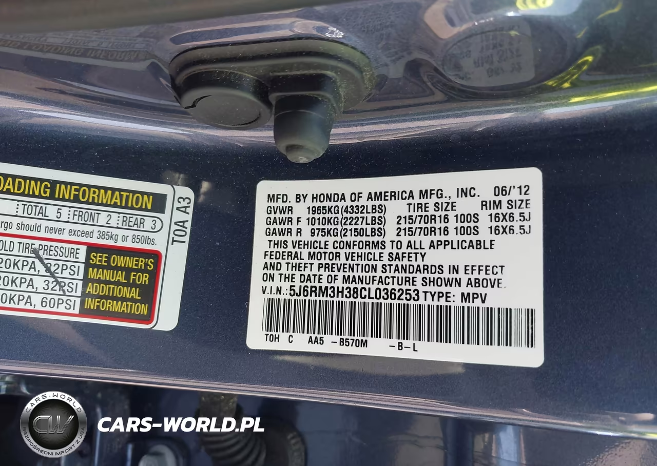 2012 Honda Cr-V Lx VIN:5J6RM3H38CL036253 - 9
