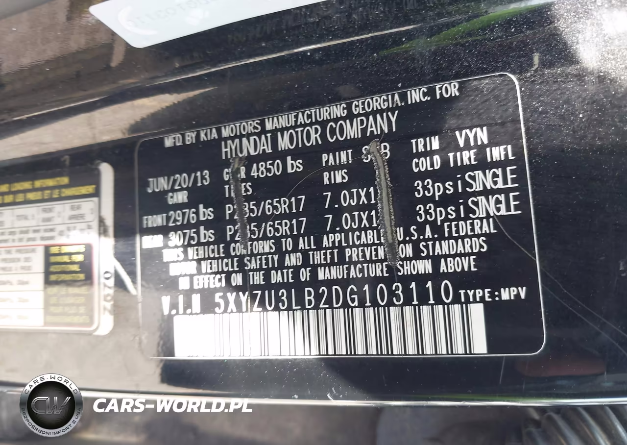 2013 Hyundai Santa Fe Sport VIN:5XYZU3LB2DG103110 - 9