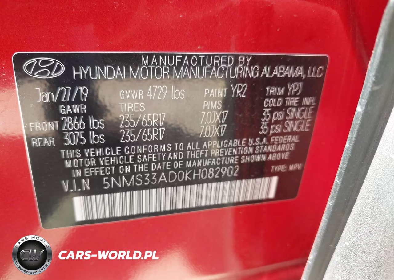 2019 Hyundai Santa Fe Sel VIN:5NMS33AD0KH082902 - 9