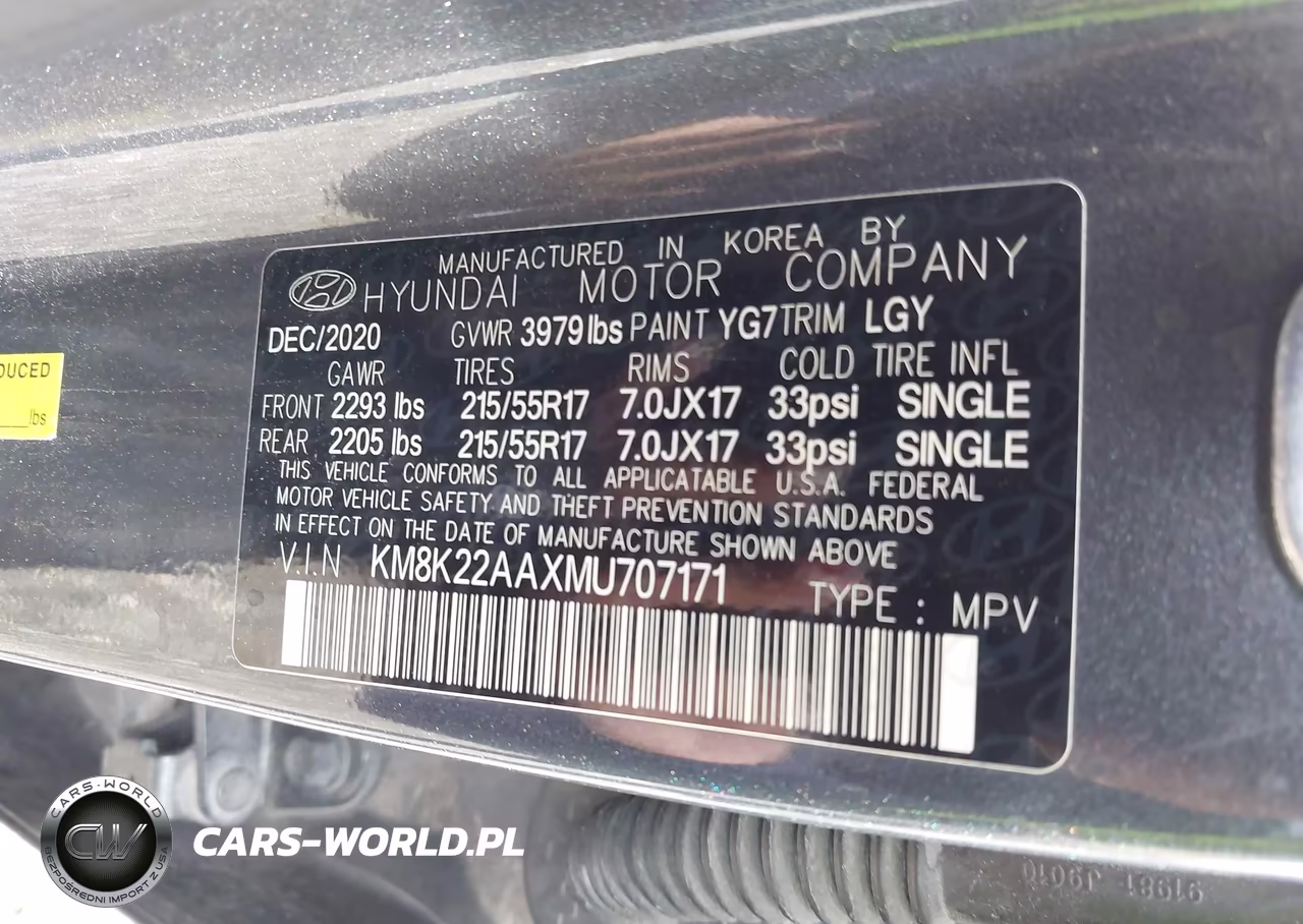 2021 Hyundai Kona Sel VIN:KM8K22AAXMU707171 - 9