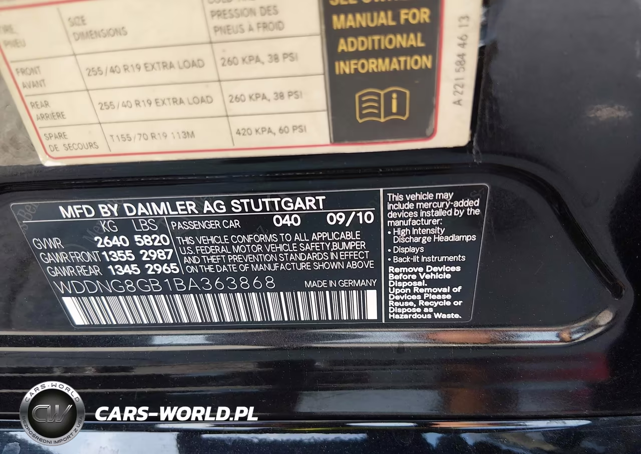 2011 Mercedes-Benz S 550 4Matic VIN:WDDNG8GB1BA363868 - 9